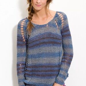 FREE PEOPLE Sweater M DESERT MOON
Open Chunky Knit Striped Cotton Blend size M
